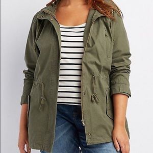 plus size hooded anorak jacket